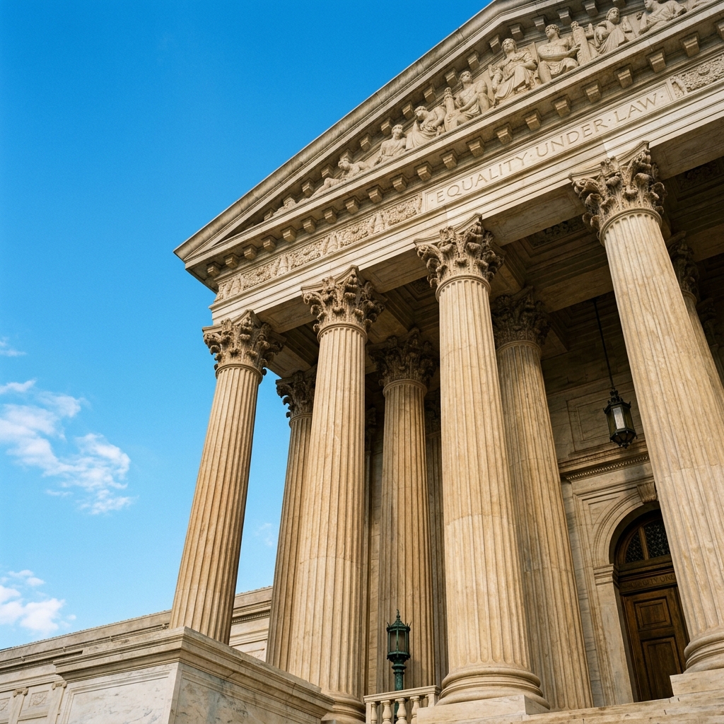 Courthouse columns background banner