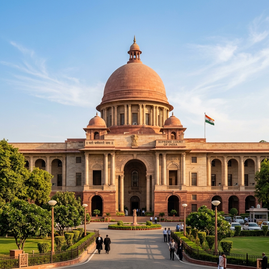 Supreme Court of India facade graphic